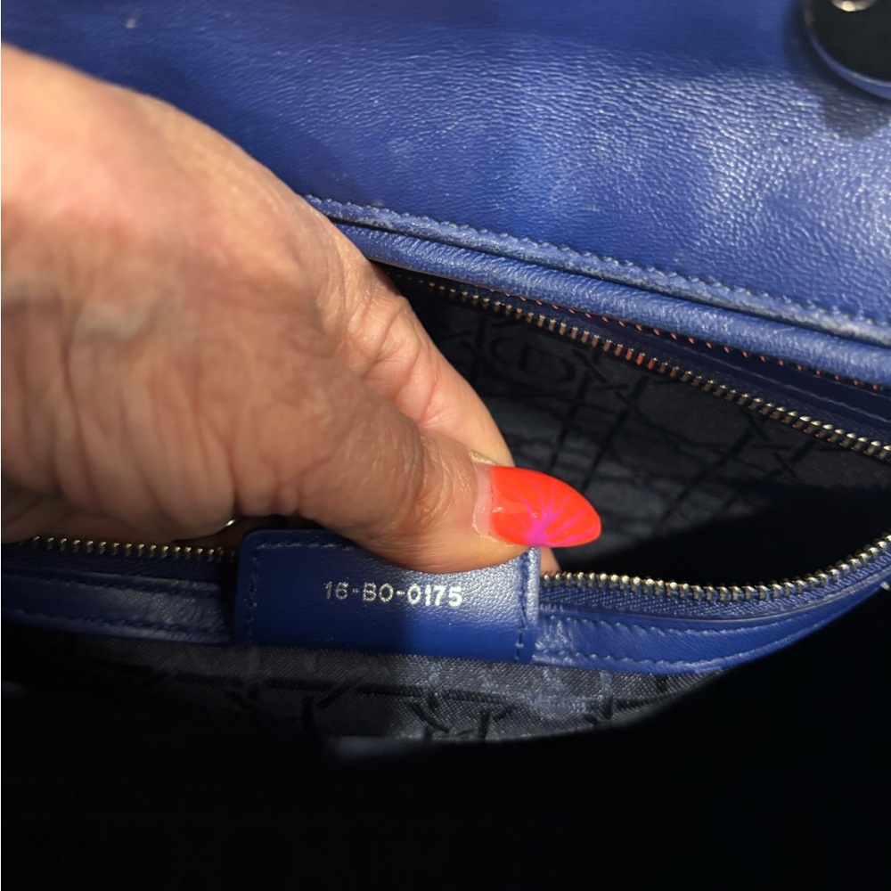 LADY DIOR CANNAGE Blue Quilted Handbag/crossbody/shoulder Lambskin - Picture 8 of 13